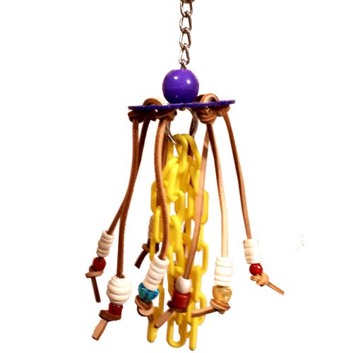 Leather Dangler Parakeet Bird Toy